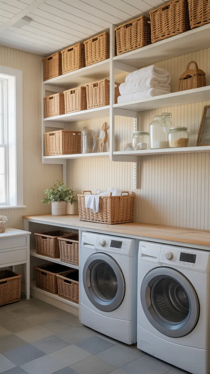 Laundry Room Shelves Ideas 2026: Stylish, Functional & Space-Saving Inspiration