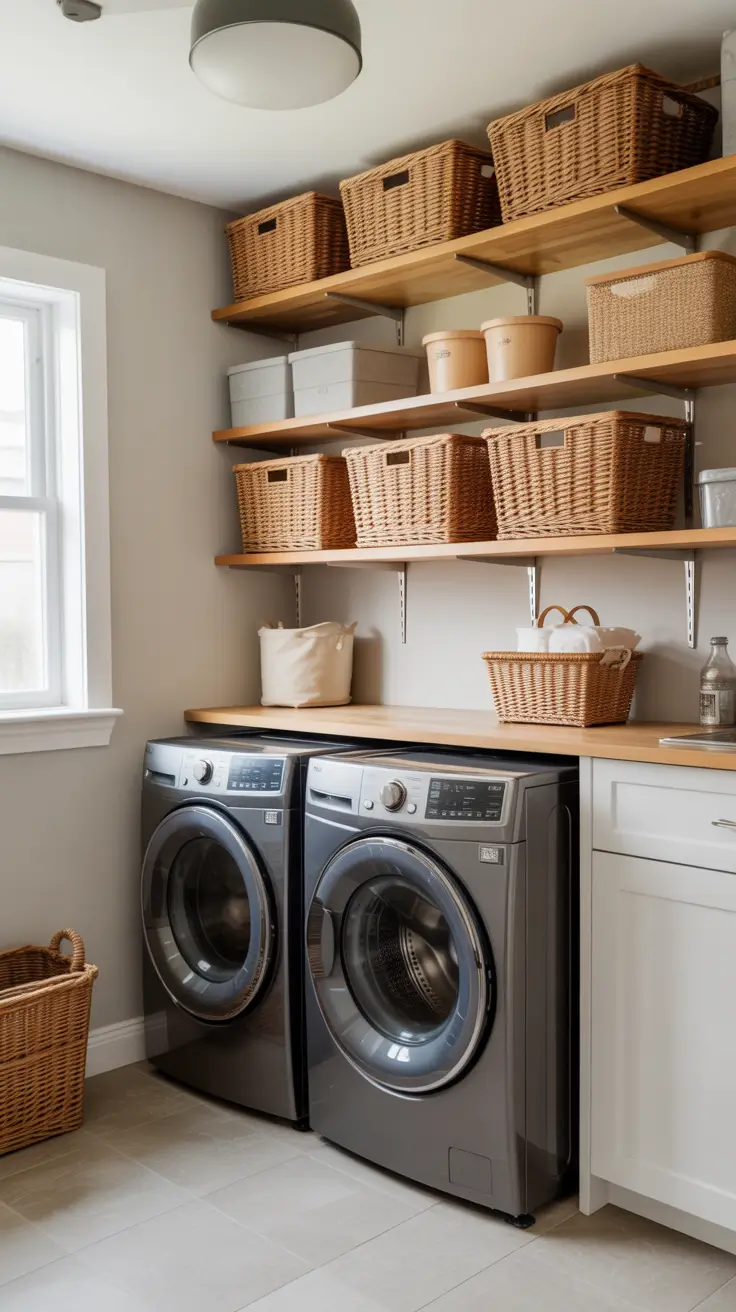Laundry Room Shelves Ideas 2026: Stylish, Functional & Space-Saving Inspiration