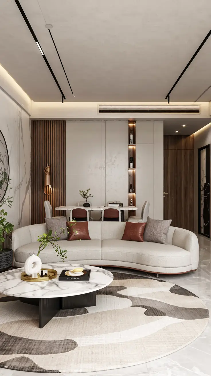 Round Table Living Room Ideas 2026: Modern Coffee Table Decor & Styling