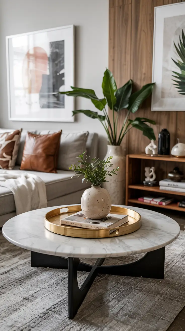 Round Table Living Room Ideas 2026: Modern Coffee Table Decor & Styling