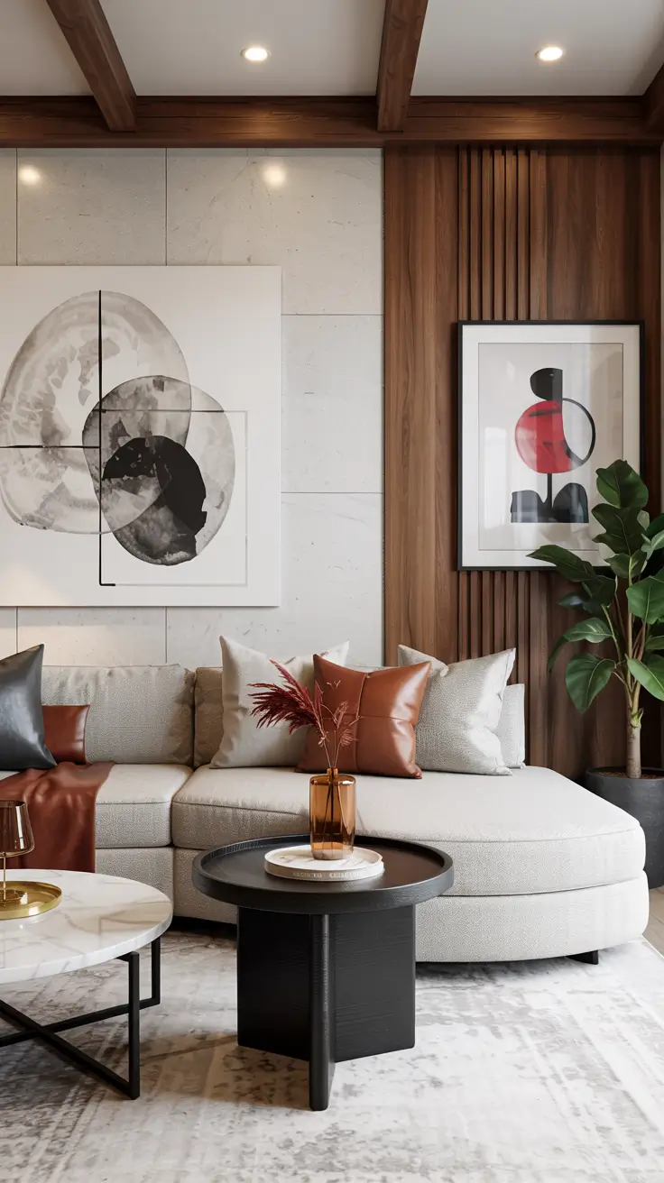 Round Table Living Room Ideas 2026: Modern Coffee Table Decor & Styling