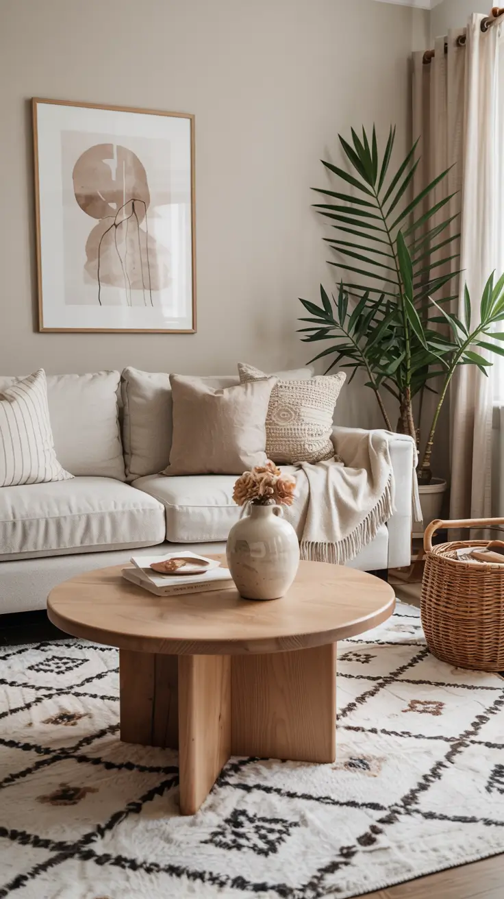 Round Table Living Room Ideas 2026: Modern Coffee Table Decor & Styling