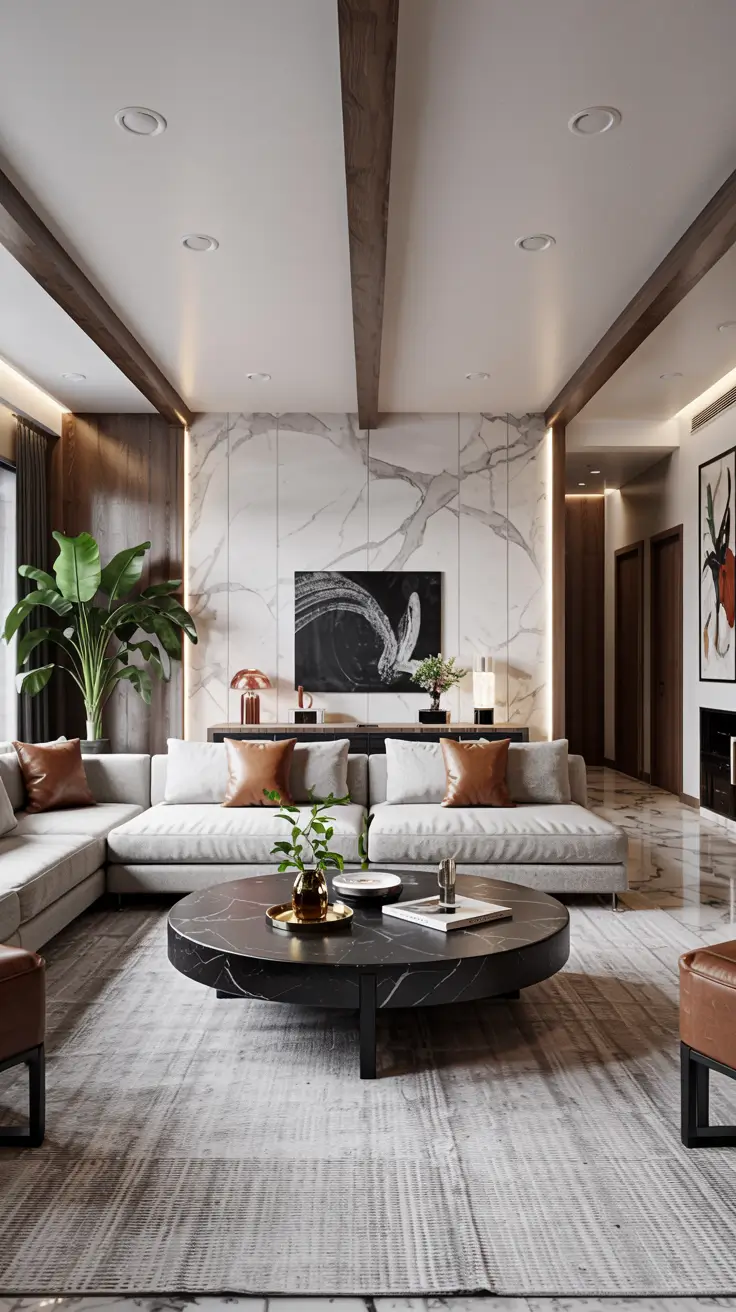 Round Table Living Room Ideas 2026: Modern Coffee Table Decor & Styling