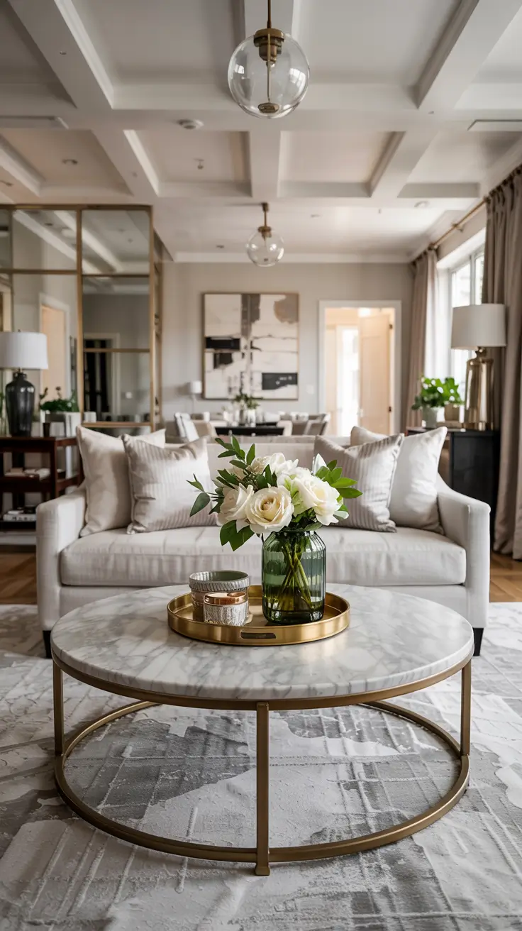 Round Table Living Room Ideas 2026: Modern Coffee Table Decor & Styling