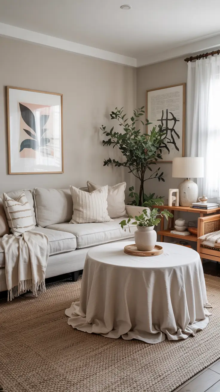 Round Table Living Room Ideas 2026: Modern Coffee Table Decor & Styling