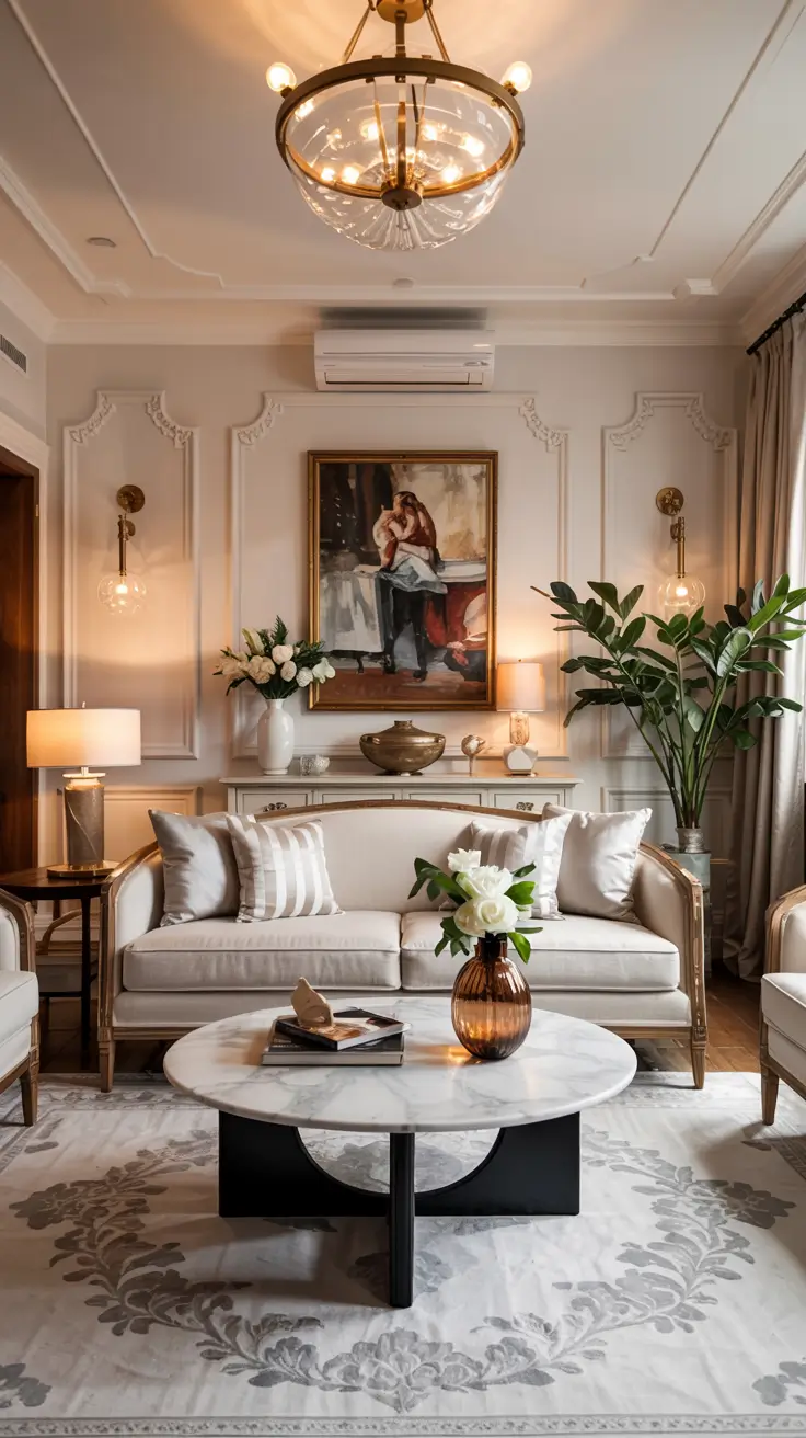 Round Table Living Room Ideas 2026: Modern Coffee Table Decor & Styling