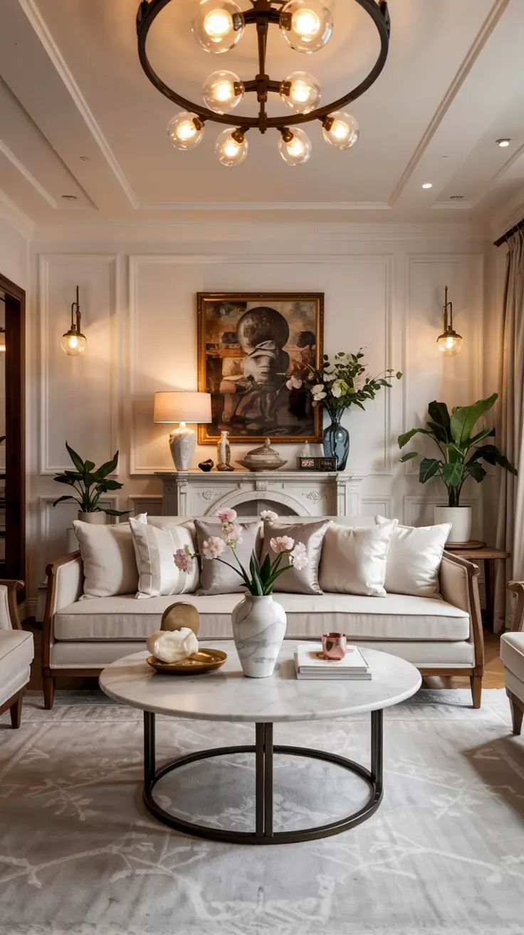 Round Table Living Room Ideas 2026: Modern Coffee Table Decor & Styling