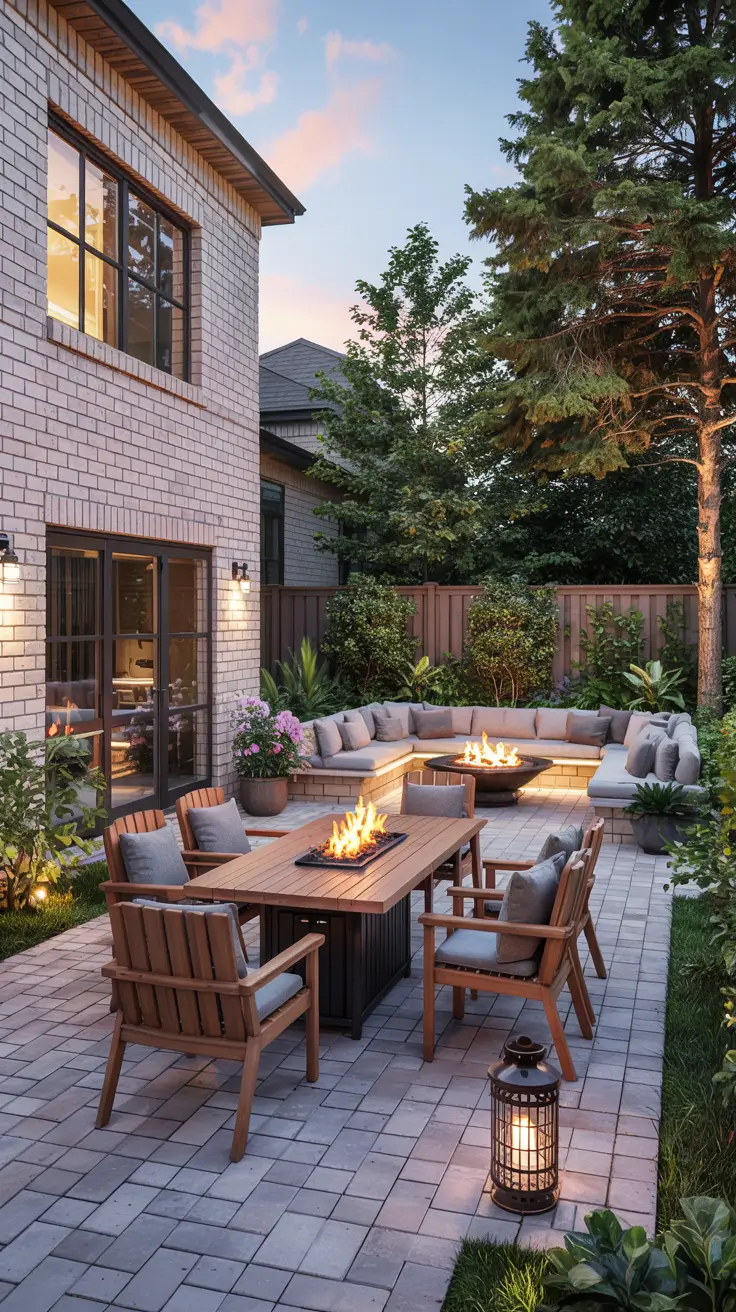 Patio with Fire Pit 2026: Backyard Design Ideas with Pergola, Hot Tub & Dining Area