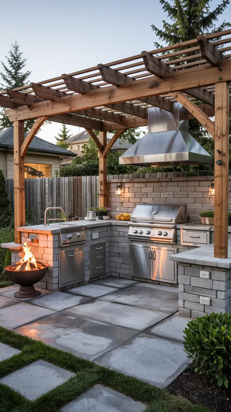 Patio with Fire Pit 2026: Backyard Design Ideas with Pergola, Hot Tub & Dining Area