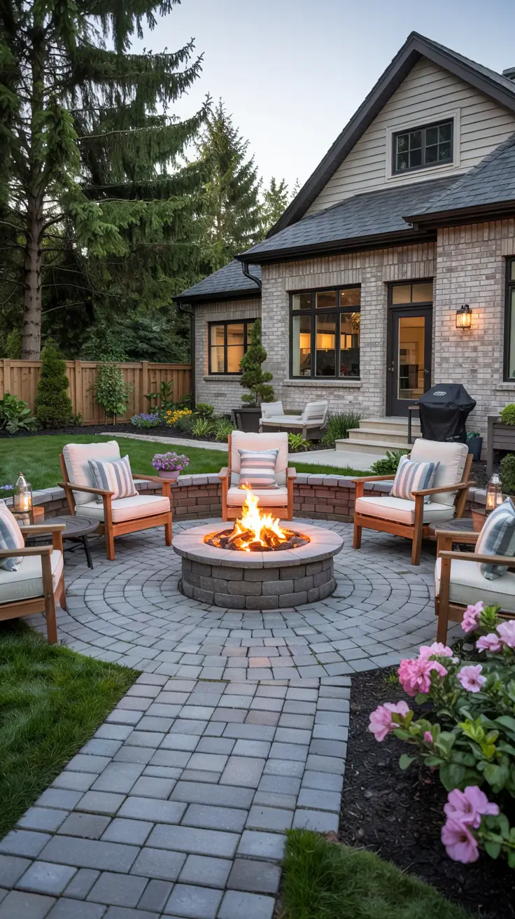 Patio with Fire Pit 2026: Backyard Design Ideas with Pergola, Hot Tub & Dining Area