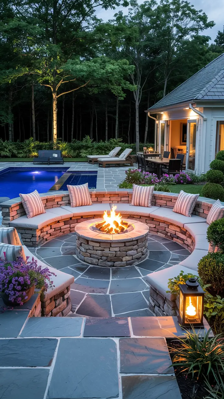 Patio with Fire Pit 2026: Backyard Design Ideas with Pergola, Hot Tub & Dining Area