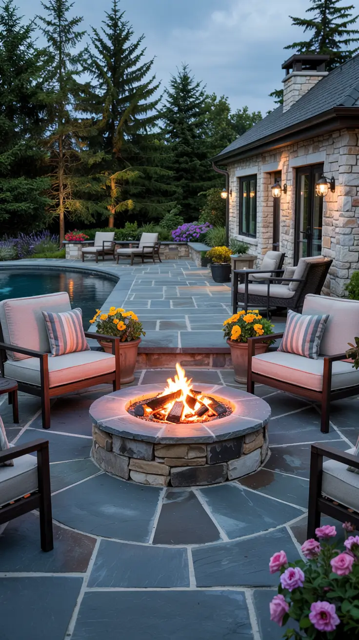 Patio with Fire Pit 2026: Backyard Design Ideas with Pergola, Hot Tub & Dining Area