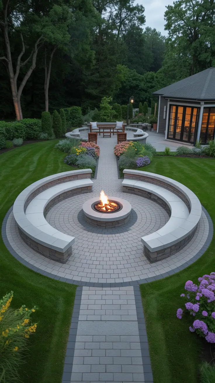 Patio with Fire Pit 2026: Backyard Design Ideas with Pergola, Hot Tub & Dining Area