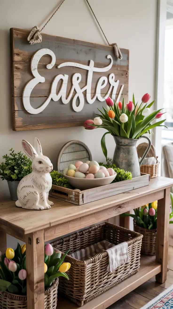 Easter Entryway Decor Ideas 2026: Spring Table, Farmhouse & Outdoor Decorations