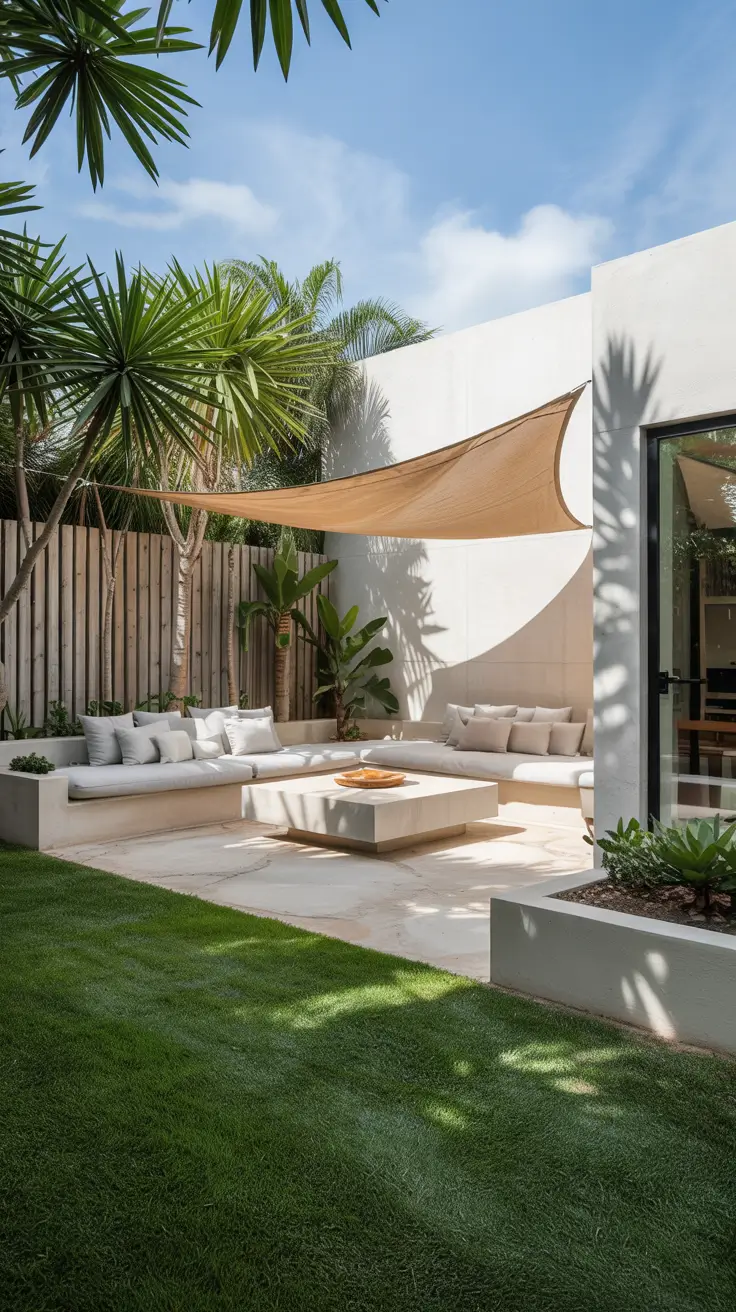 Shade Sail Backyard Ideas 2026: Triangle, Rectangle & Modern Sun Shade Designs