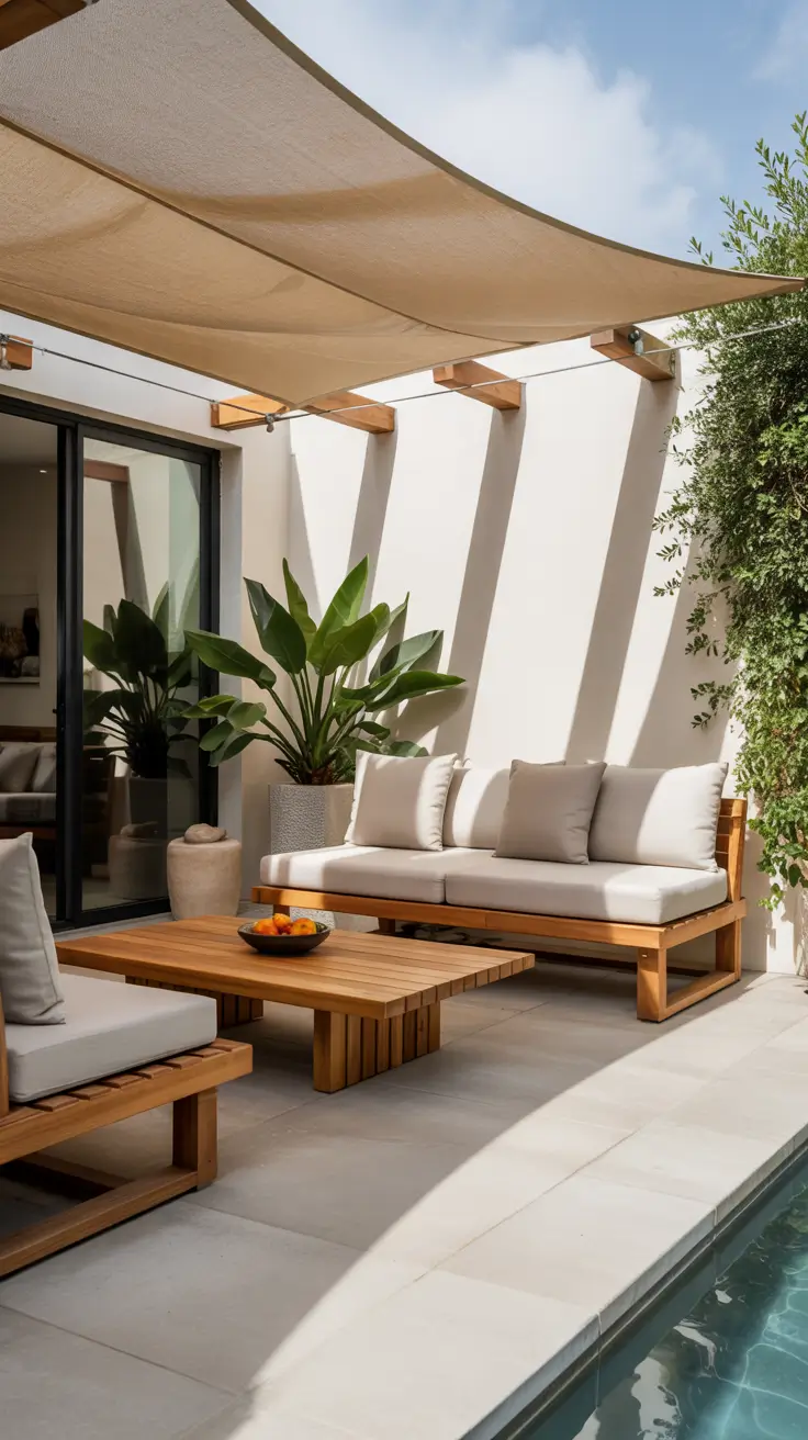 Shade Sail Backyard Ideas 2026: Triangle, Rectangle & Modern Sun Shade Designs