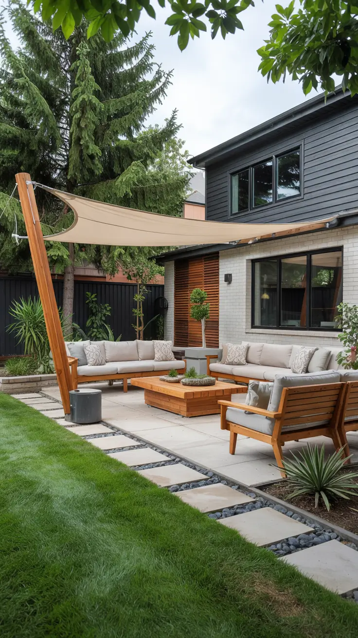 Shade Sail Backyard Ideas 2026: Triangle, Rectangle & Modern Sun Shade Designs