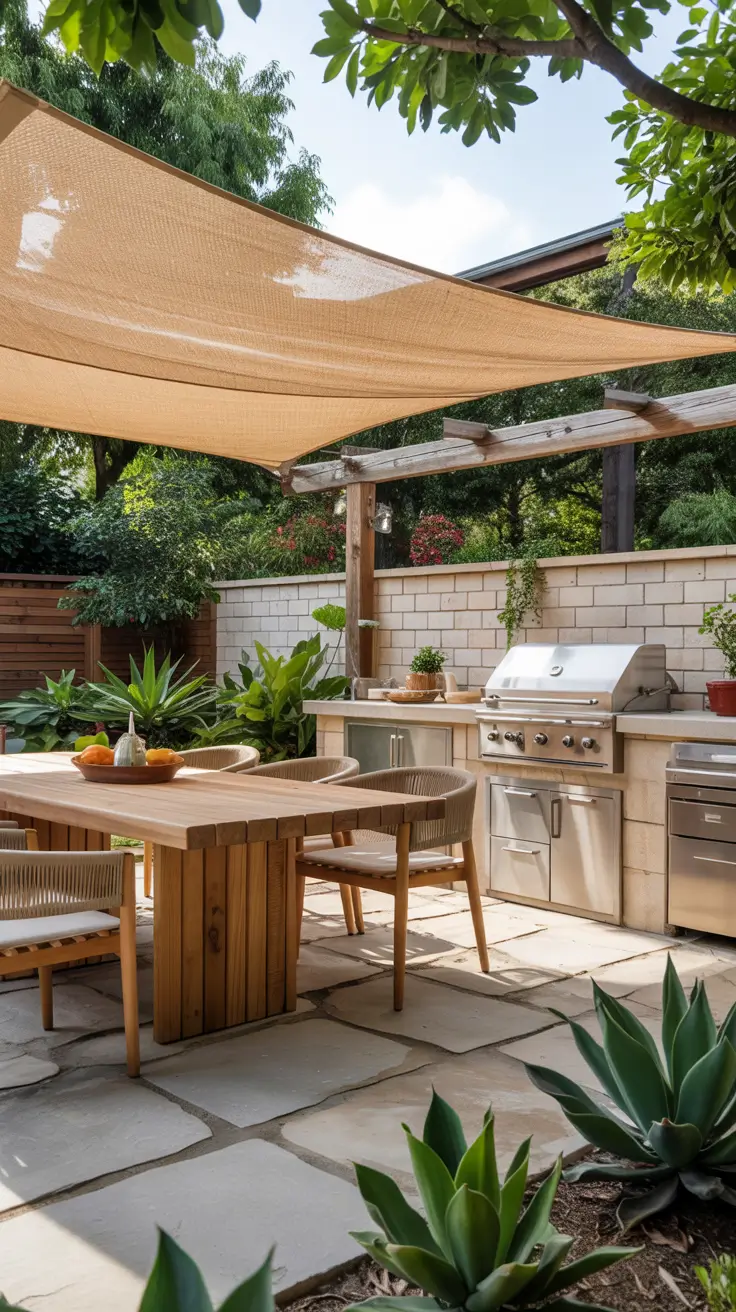 Shade Sail Backyard Ideas 2026: Triangle, Rectangle & Modern Sun Shade Designs