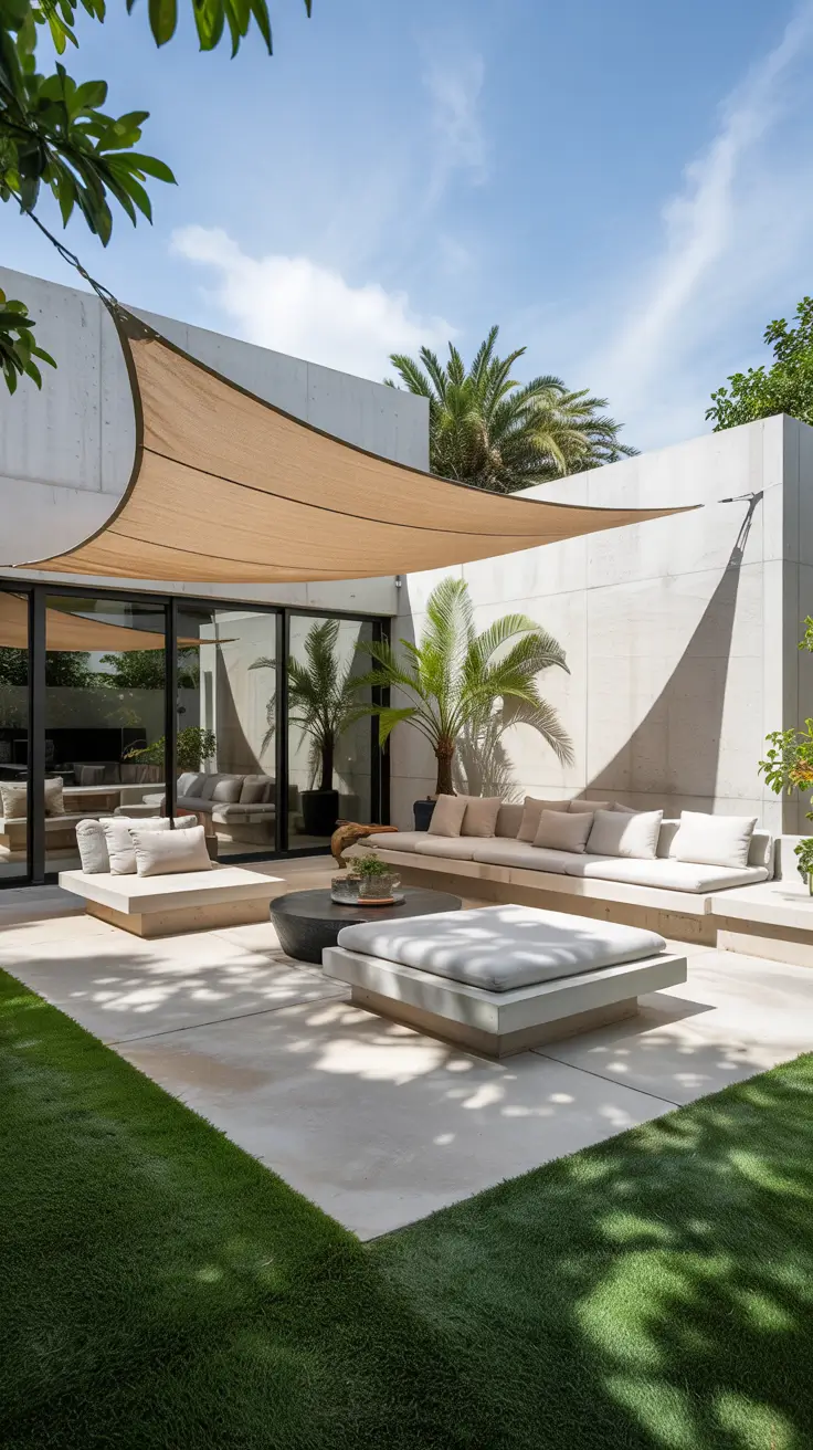 Shade Sail Backyard Ideas 2026: Triangle, Rectangle & Modern Sun Shade Designs