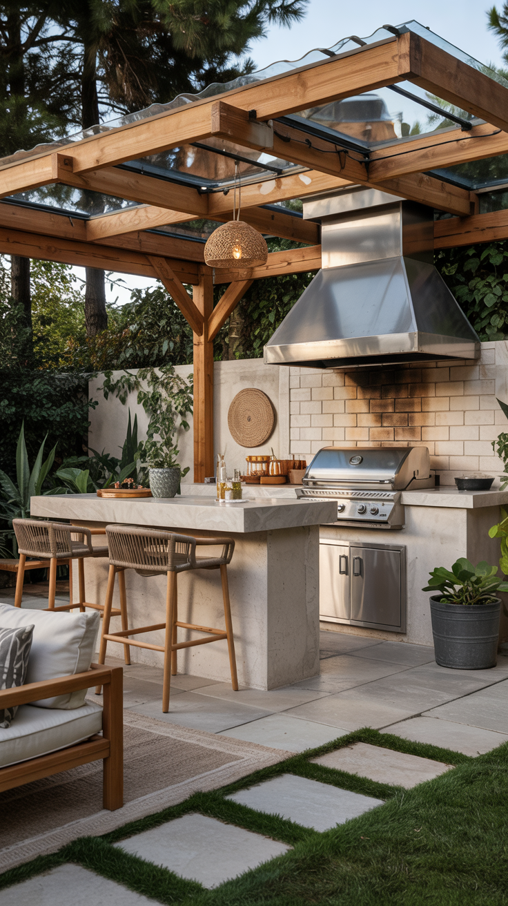 Outdoor BBQ Area with Roof 2026: Top Rooftop & Backyard Grill Design Ideas