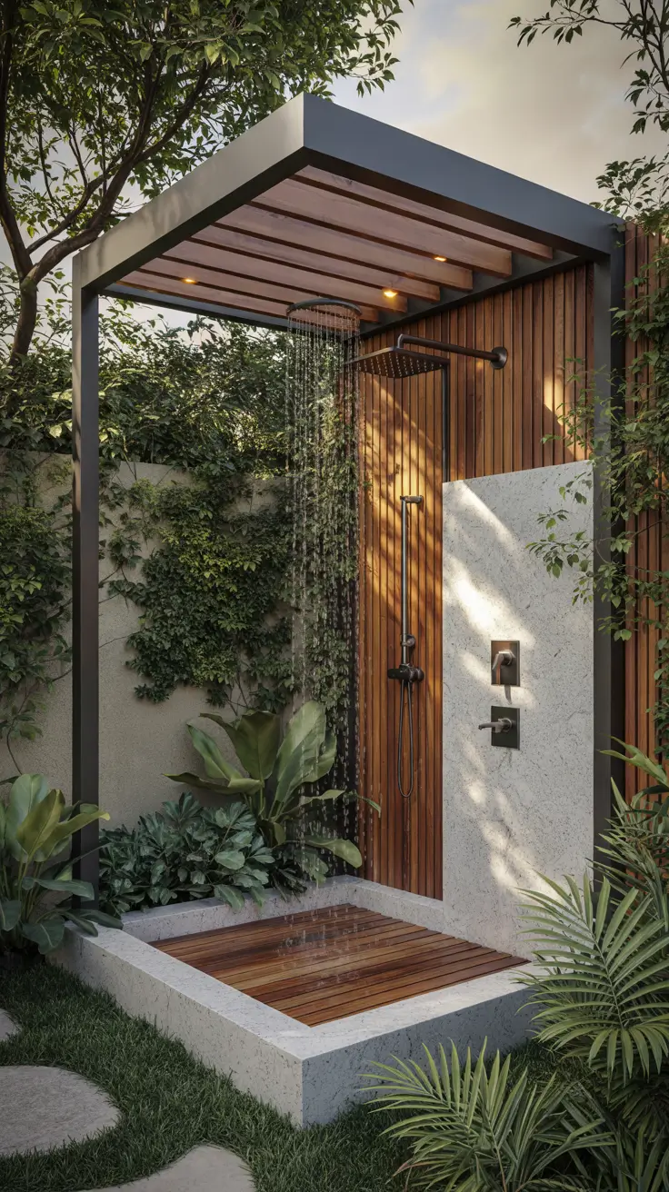 Outdoor Shower Ideas 2026: Private, Tropical & Backyard Designs