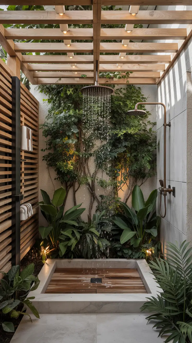Outdoor Shower Ideas 2026: Private, Tropical & Backyard Designs