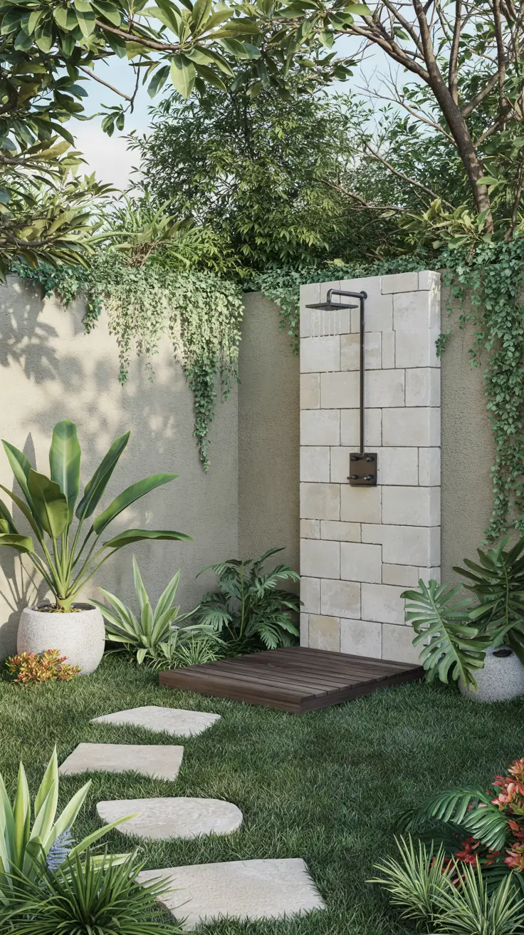 Outdoor Shower Ideas 2026: Private, Tropical & Backyard Designs