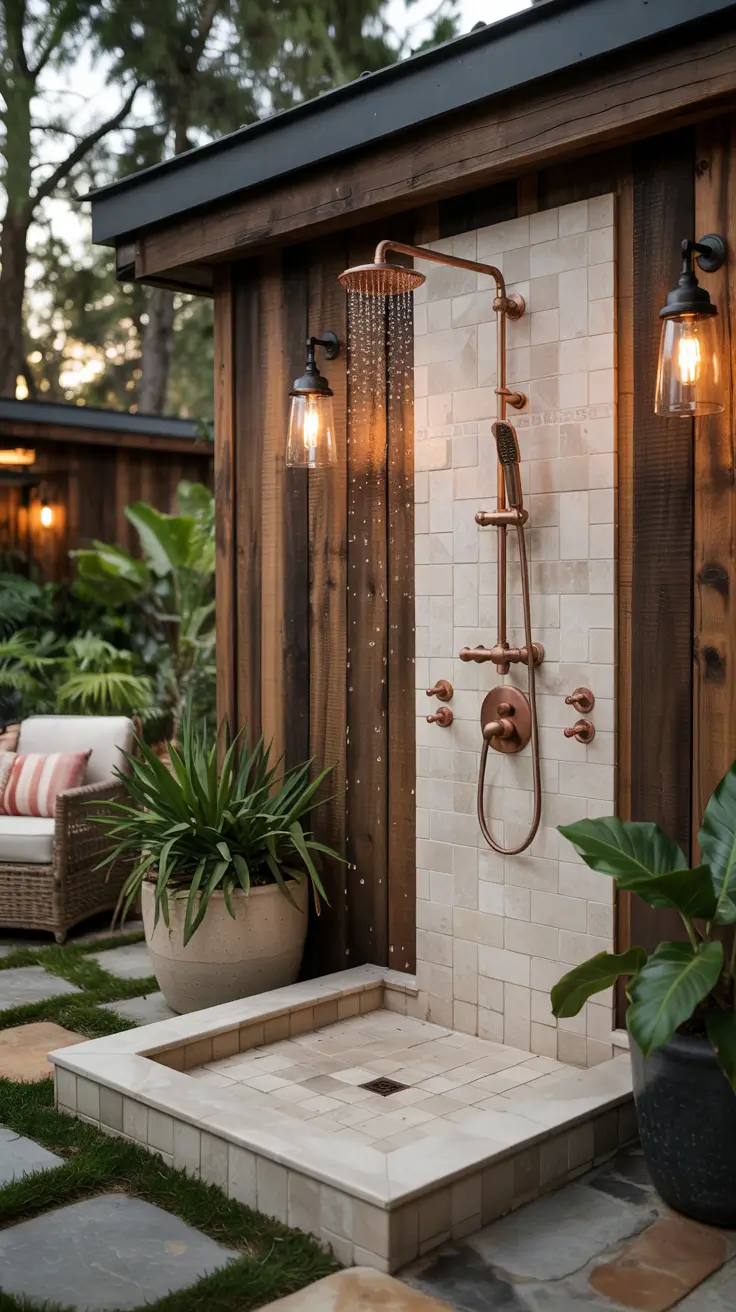 Outdoor Shower Ideas 2026: Private, Tropical & Backyard Designs