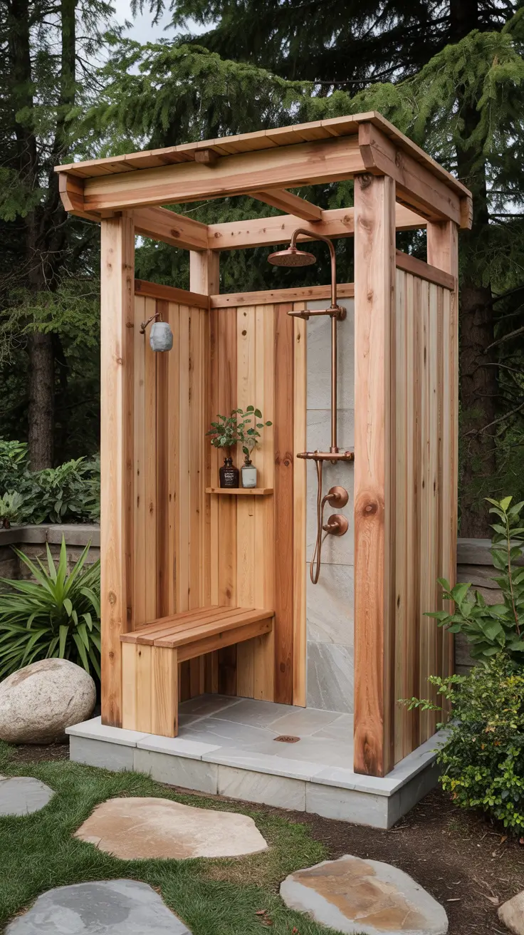 Outdoor Shower Ideas 2026: Private, Tropical & Backyard Designs