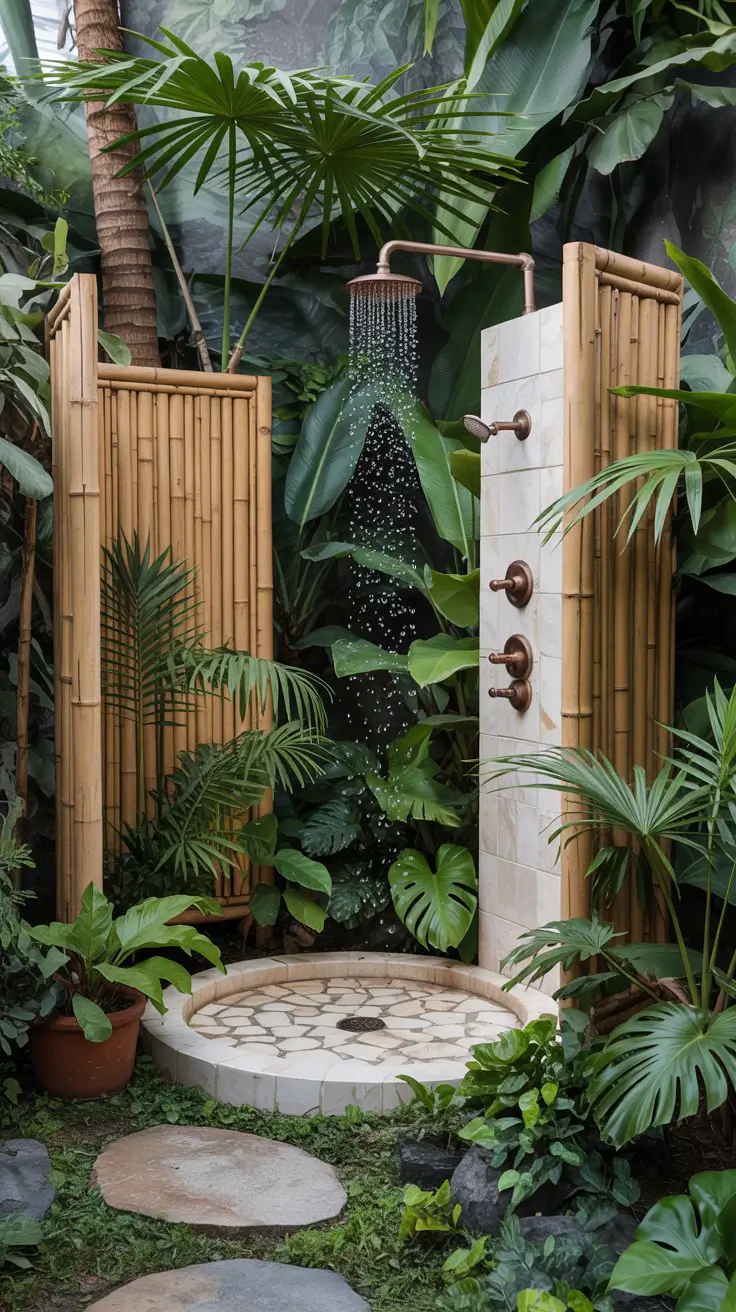Outdoor Shower Ideas 2026: Private, Tropical & Backyard Designs