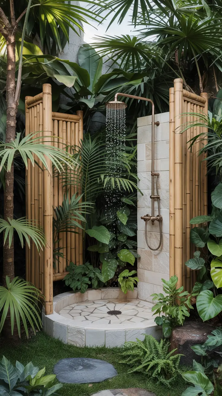 Outdoor Shower Ideas 2026: Private, Tropical & Backyard Designs