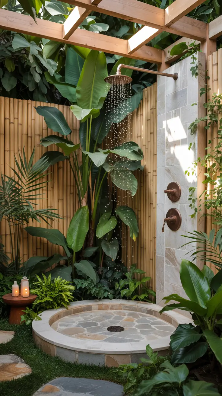 Outdoor Shower Ideas 2026: Private, Tropical & Backyard Designs